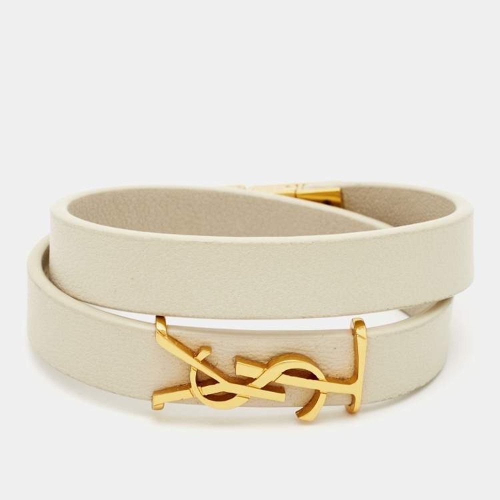 NWT Saint Laurent Opyum Double Wrap Leather Bracelet